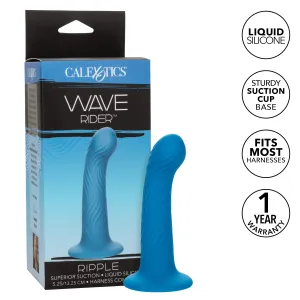 California Exotics - Wave Rider Ripple Strap On Dildo (Blue)