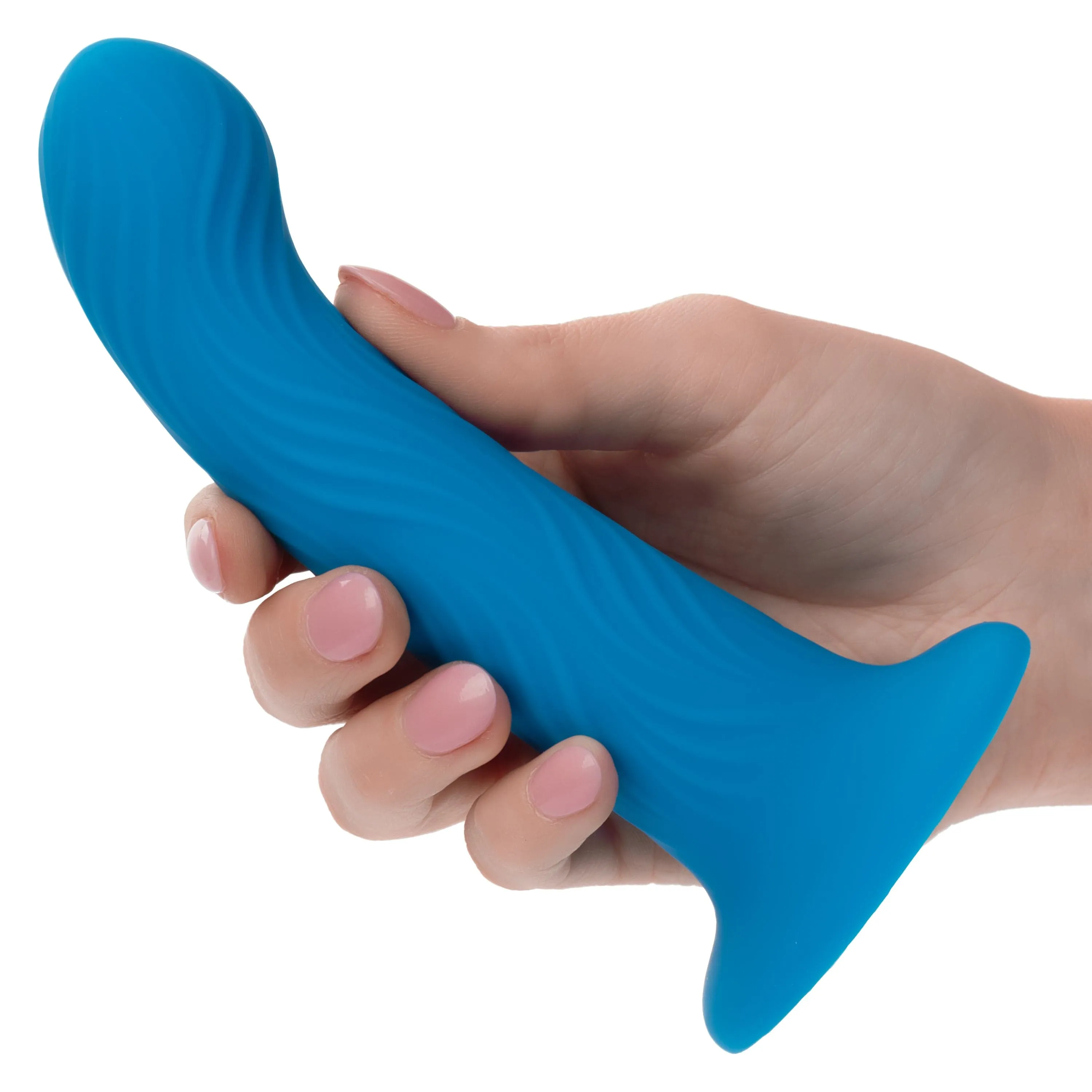 California Exotics - Wave Rider Ripple Strap On Dildo (Blue)