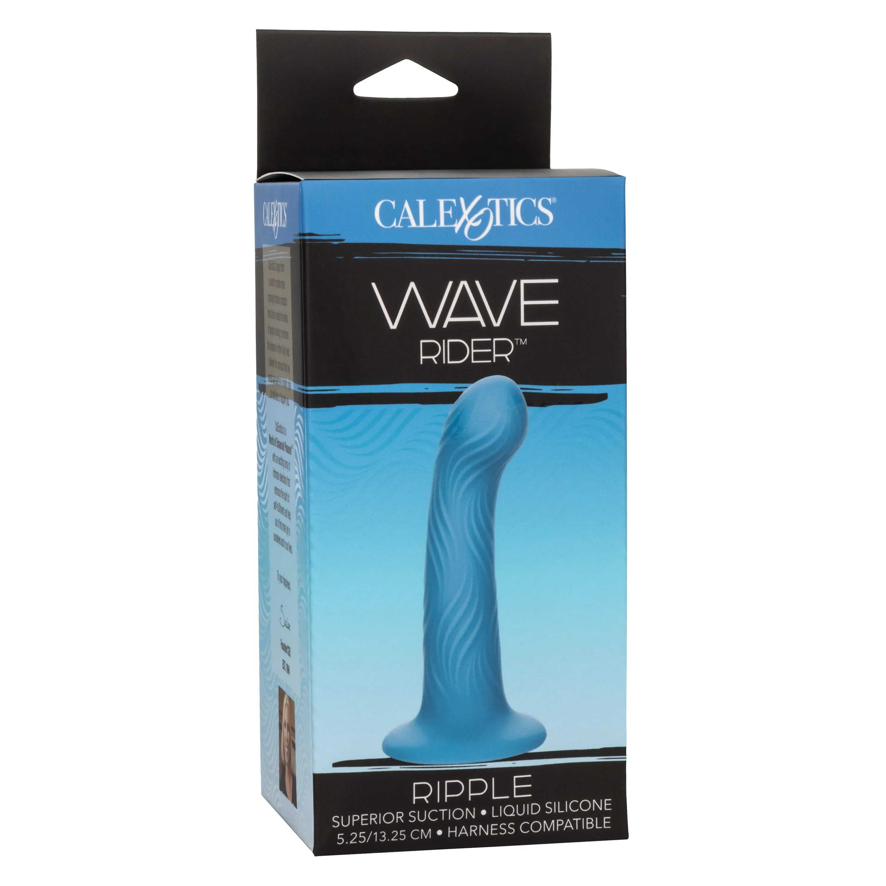 California Exotics - Wave Rider Ripple Strap On Dildo (Blue)