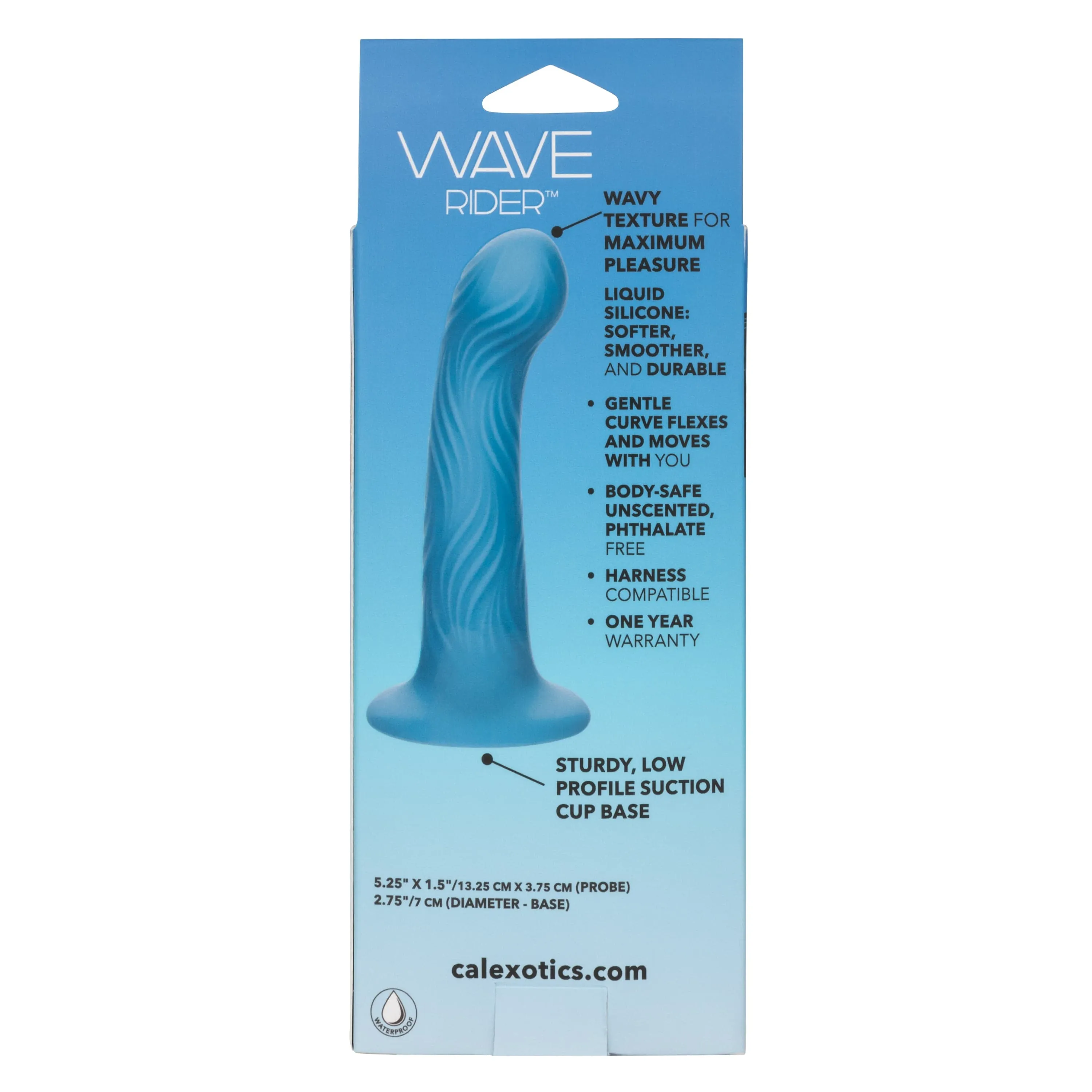 California Exotics - Wave Rider Ripple Strap On Dildo (Blue)