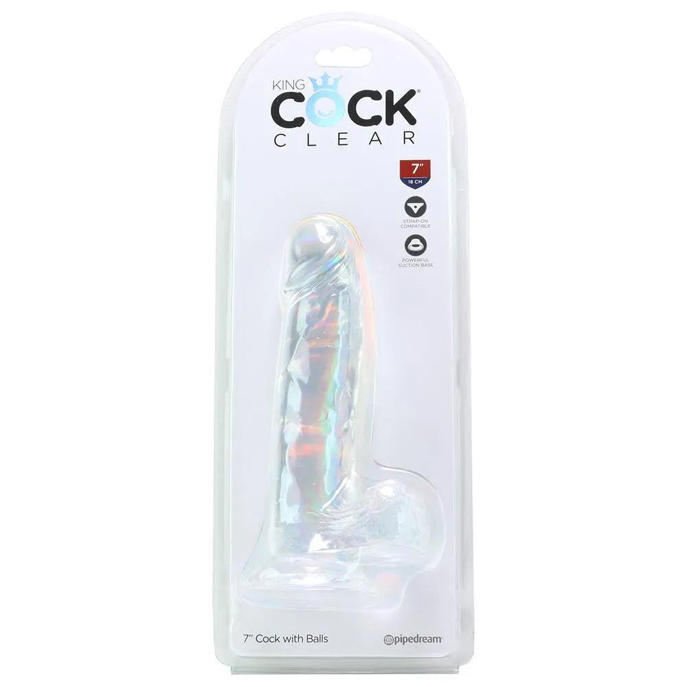 Clear Suction Cup Dildo with Balls