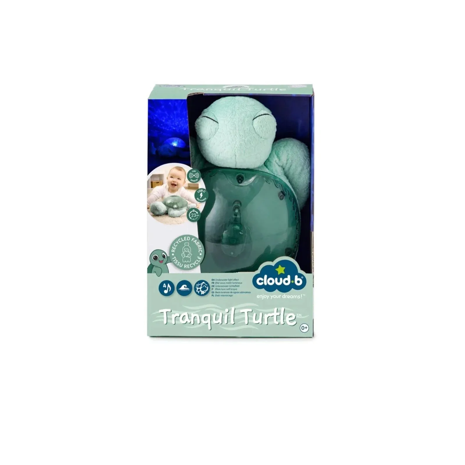 Cloud.b Tranquil Turtle White Noise & Night Light - Green