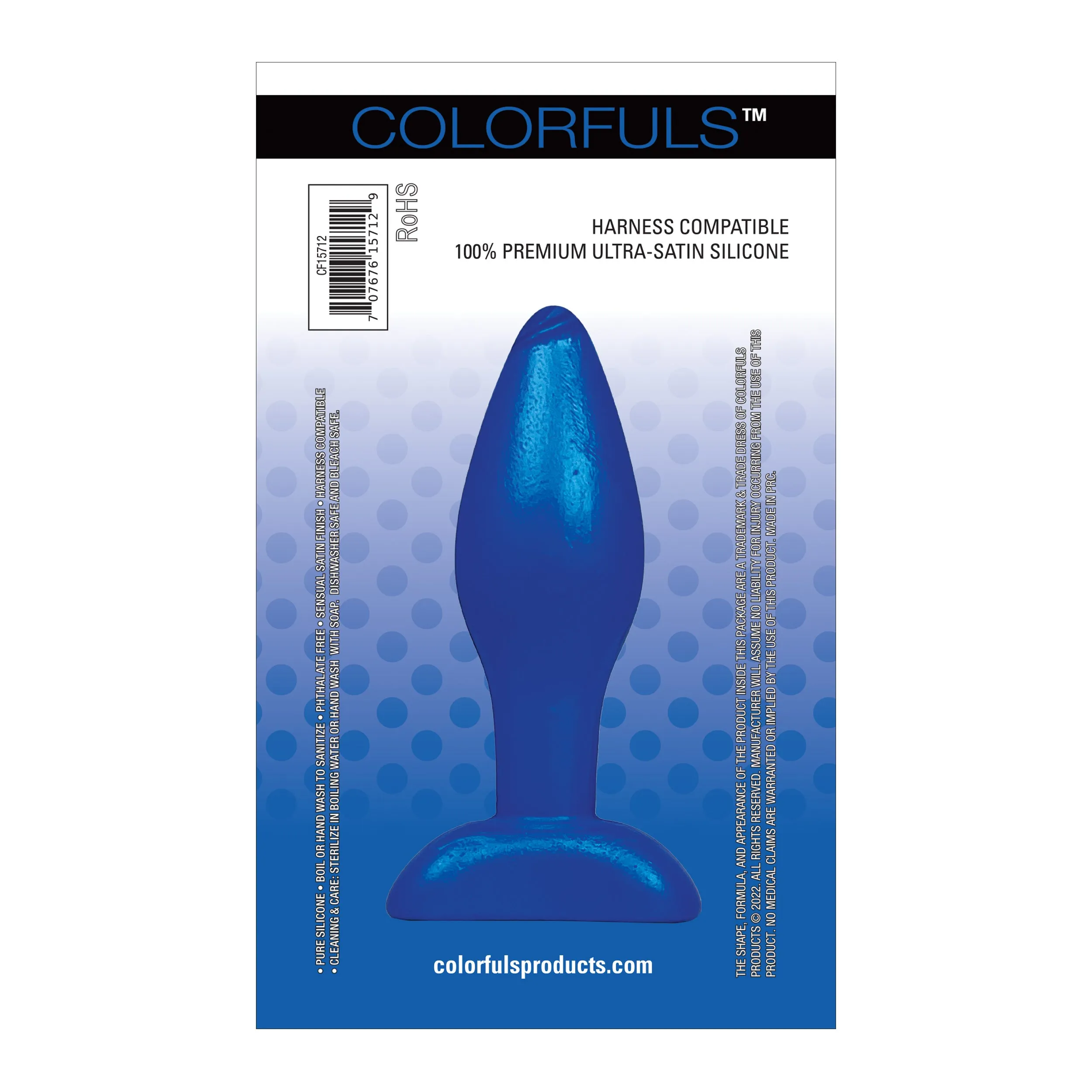 Colorfuls Shades of Silk Small Blue Butt Plug