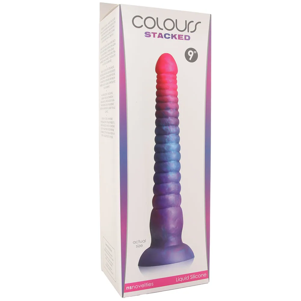 Colours Stacked 9 Inch Dildo in Pink/Blue