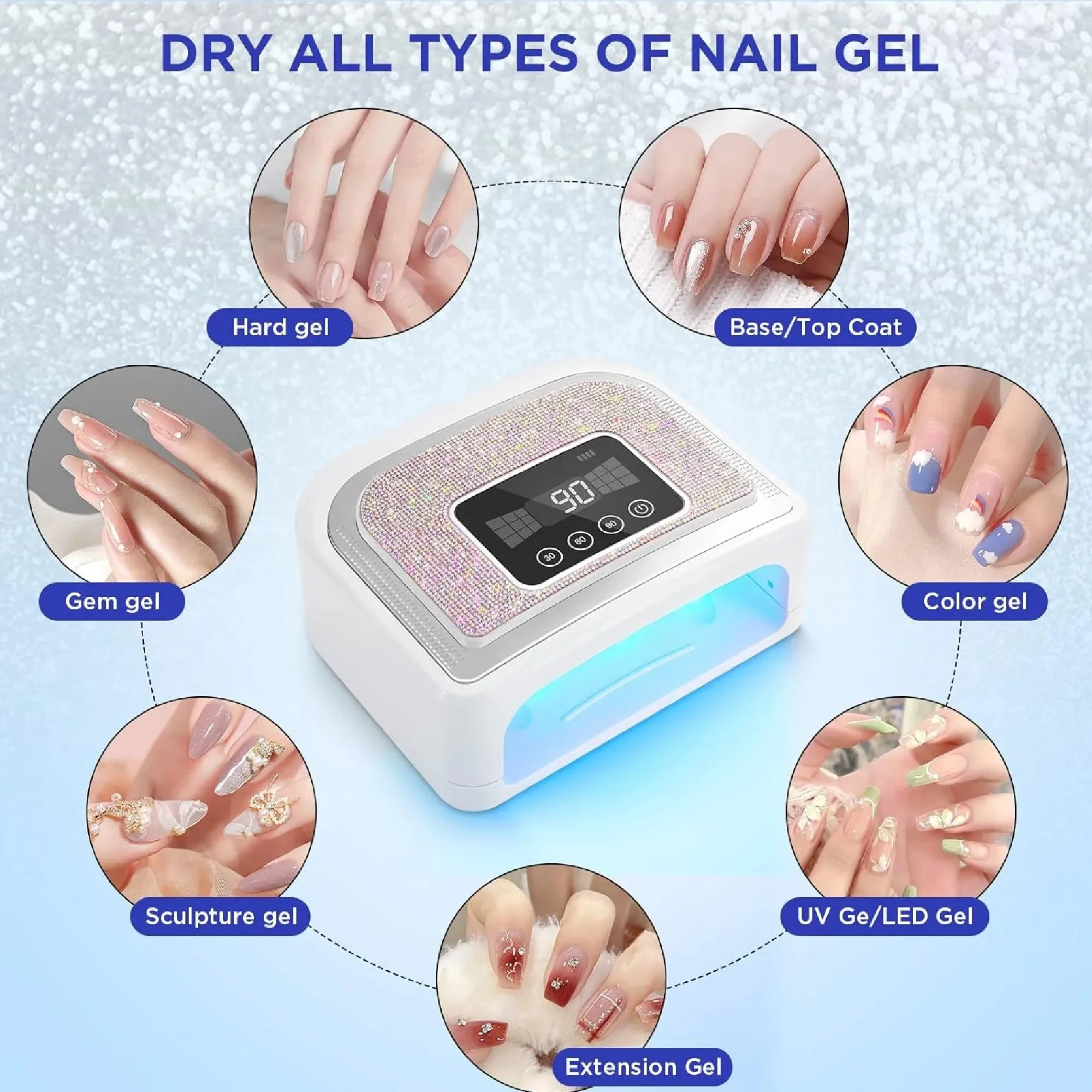 COWIN Maraawa UV LED Nail Lamp, 120W Rechargeable Cordless Nail Lamp