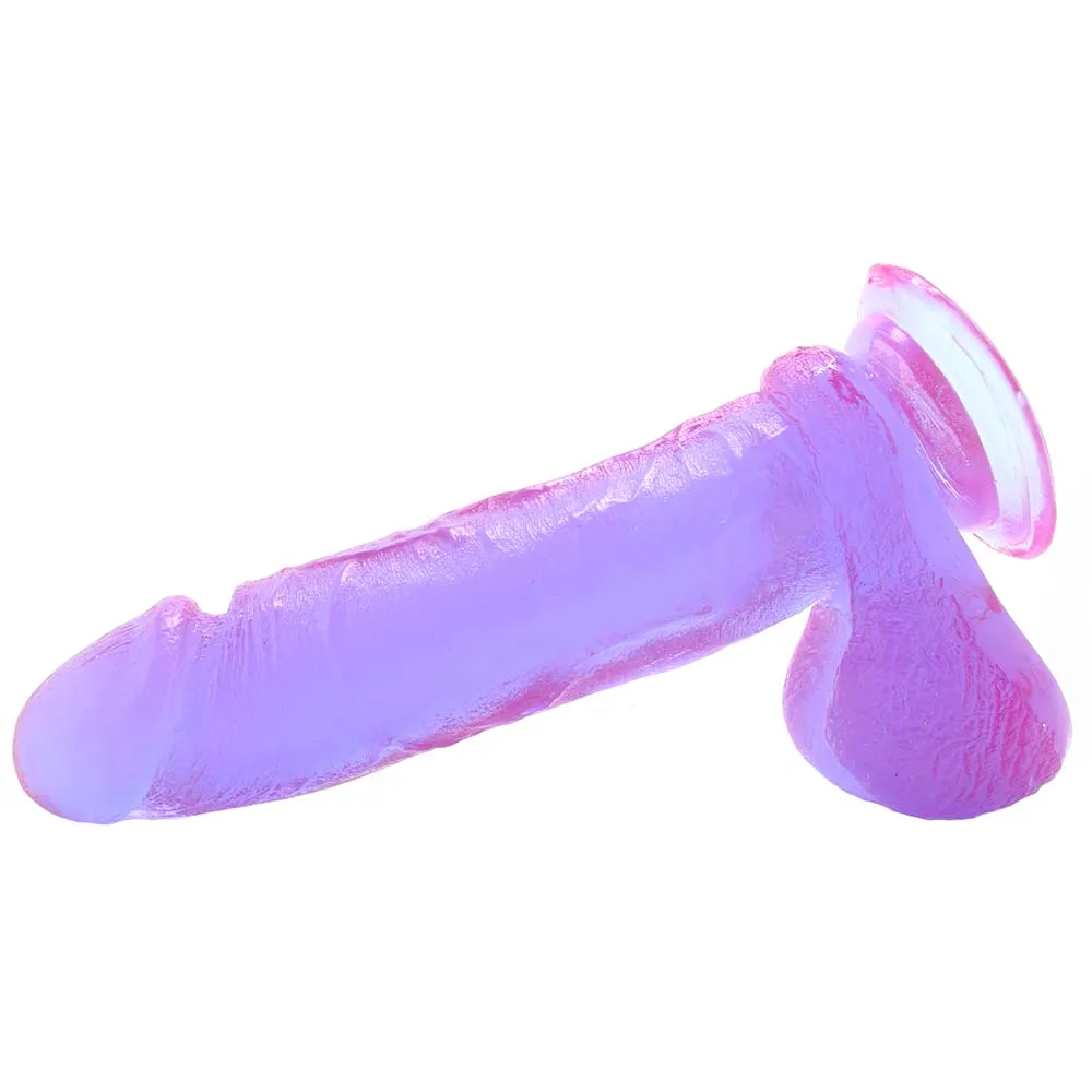 Crystal Jellies 8 Inch Realistic Ballsy Cock in Purple