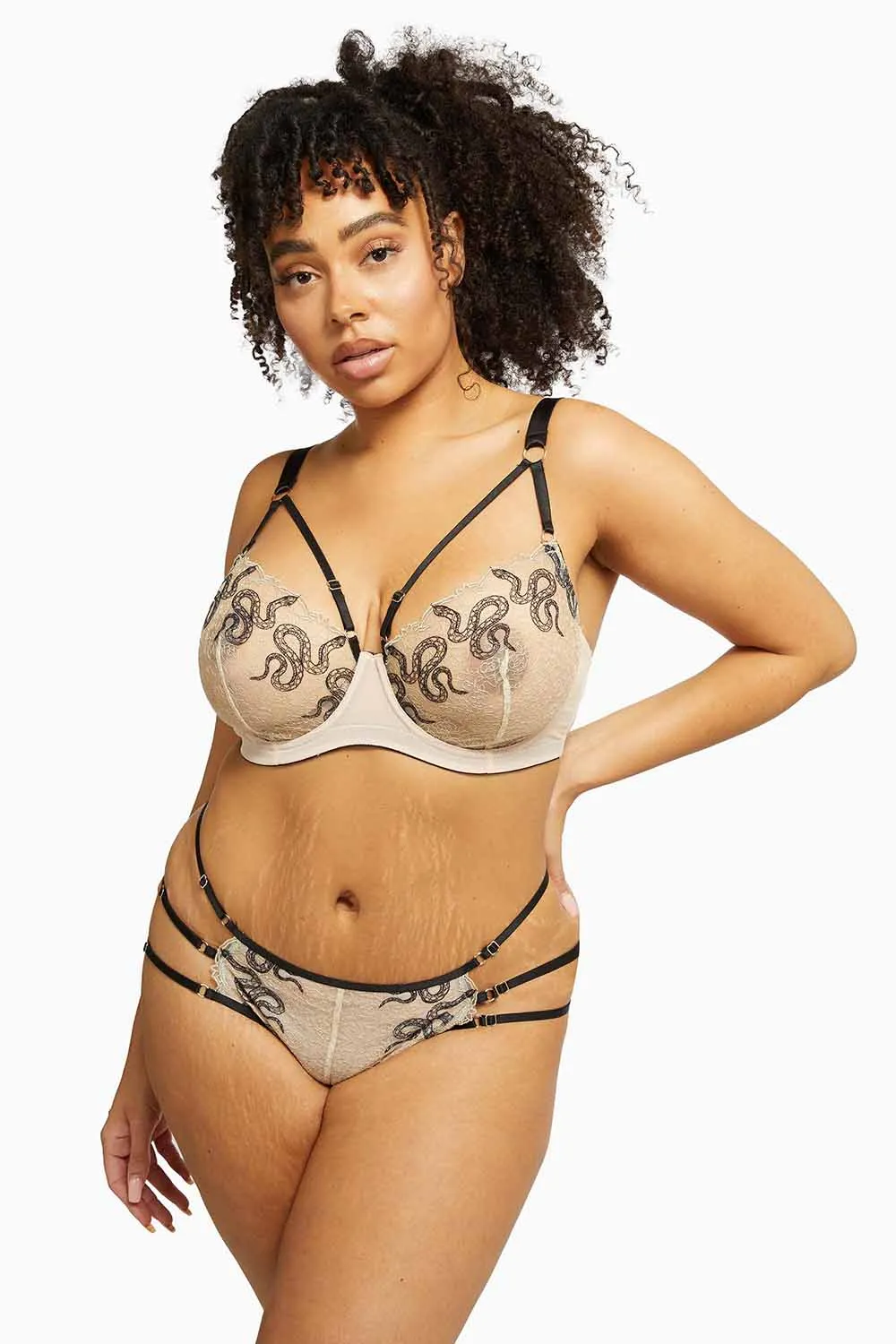 Dakota Snake Brief with Ring Details and Straps
