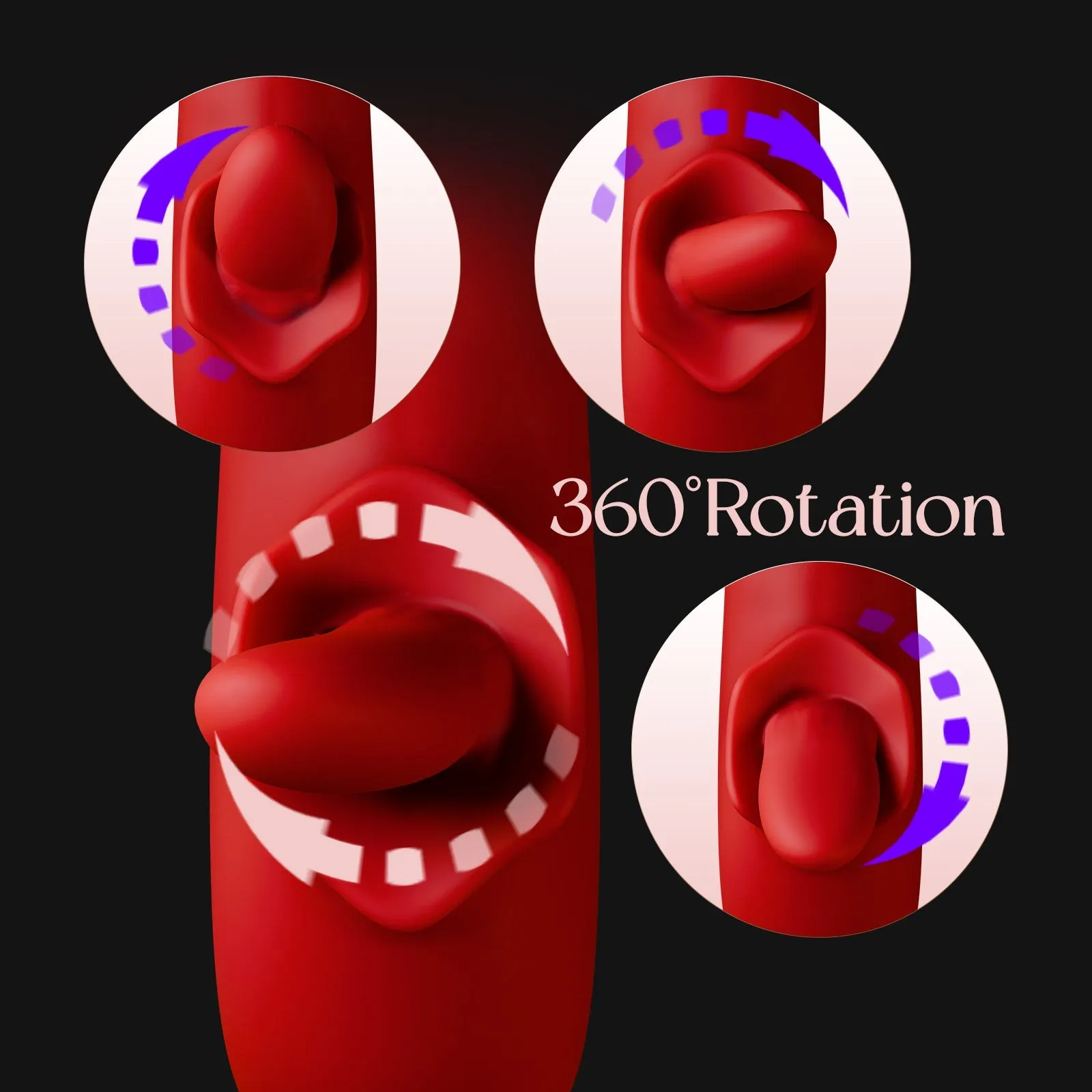 Dildo Vibrators Female Sex Toy with 9 Thrusting & 10 Licking Patterns