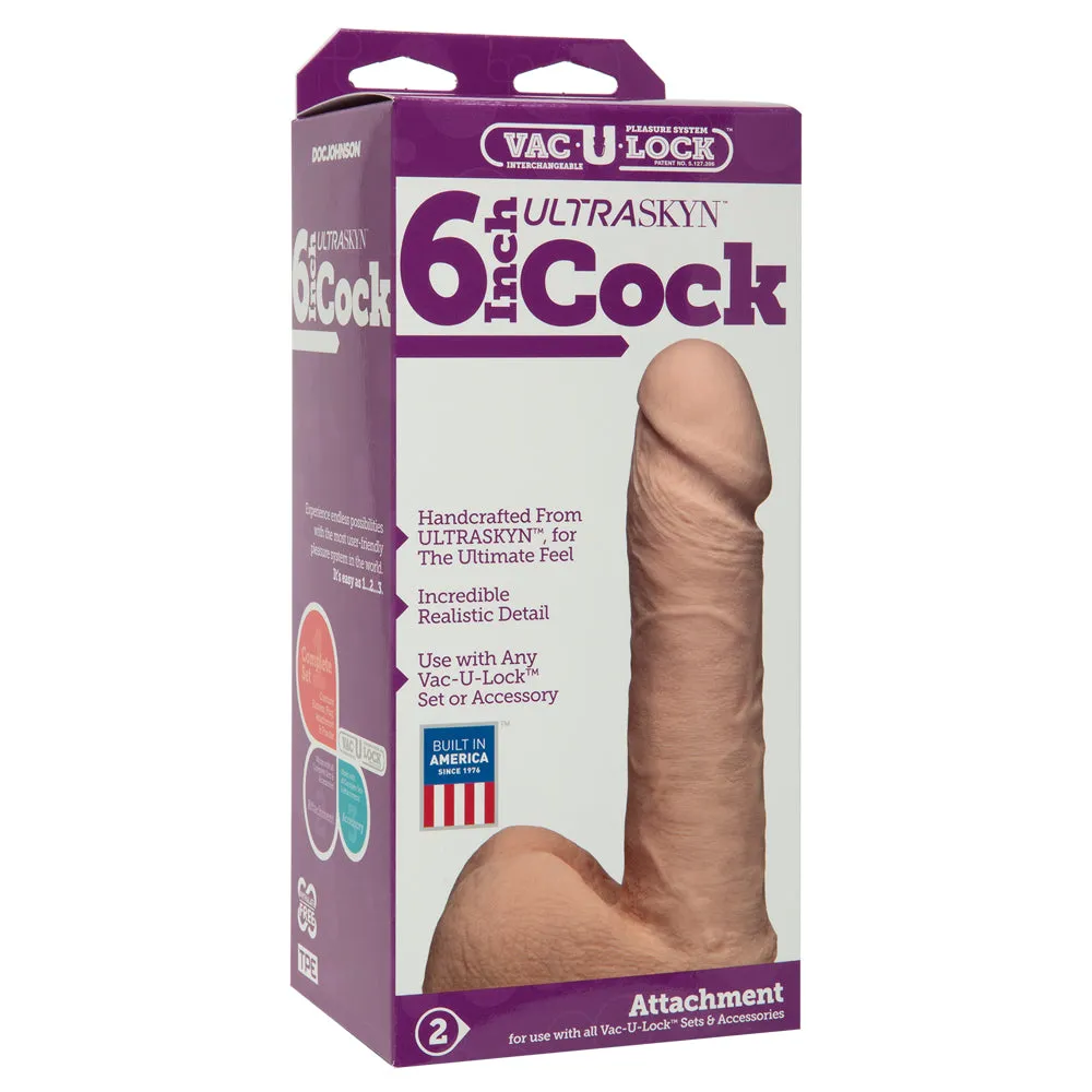 Doc Johnson Vac-U-Lock ULTRASKYN 6" Realistic Cock