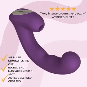 Double Love Climaxer G-Spot Vibe & Air Pulse Clit Stimulator