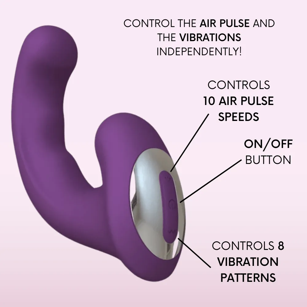 Double Love Climaxer G-Spot Vibe & Air Pulse Clit Stimulator