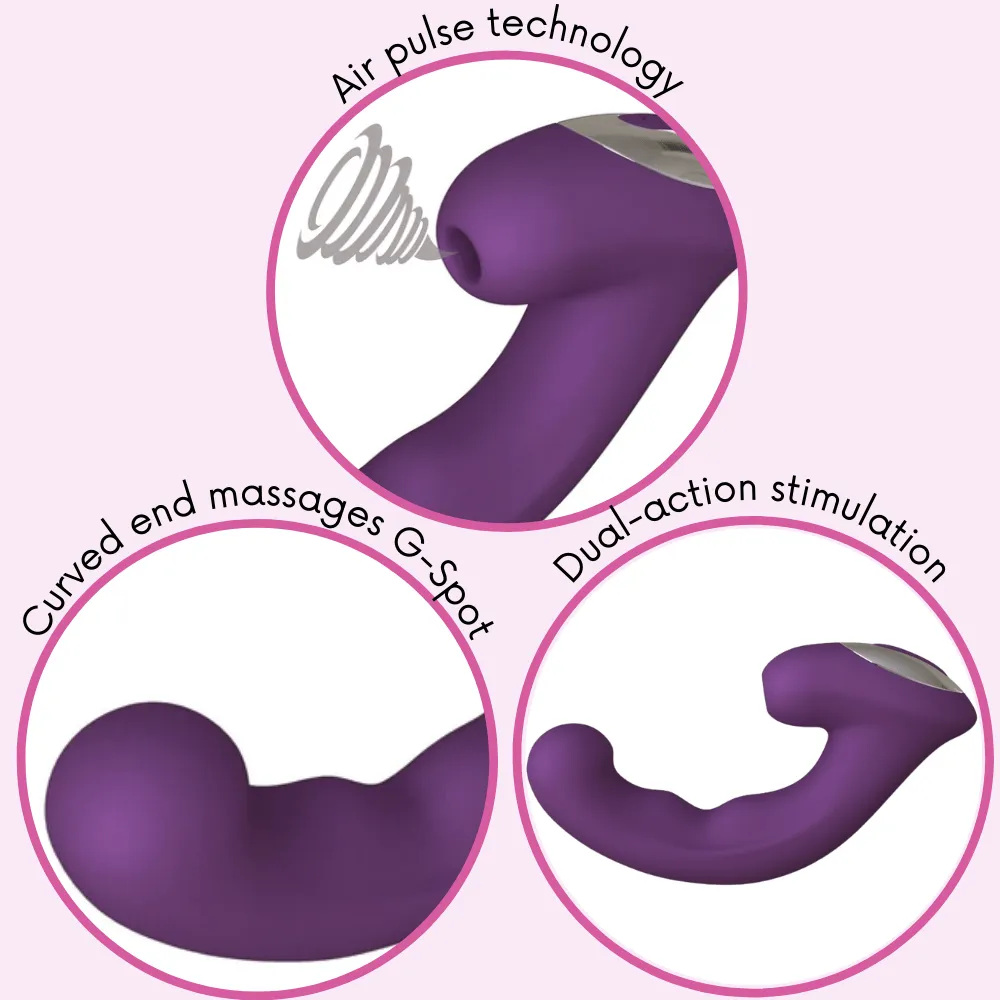 Double Love Climaxer G-Spot Vibe & Air Pulse Clit Stimulator