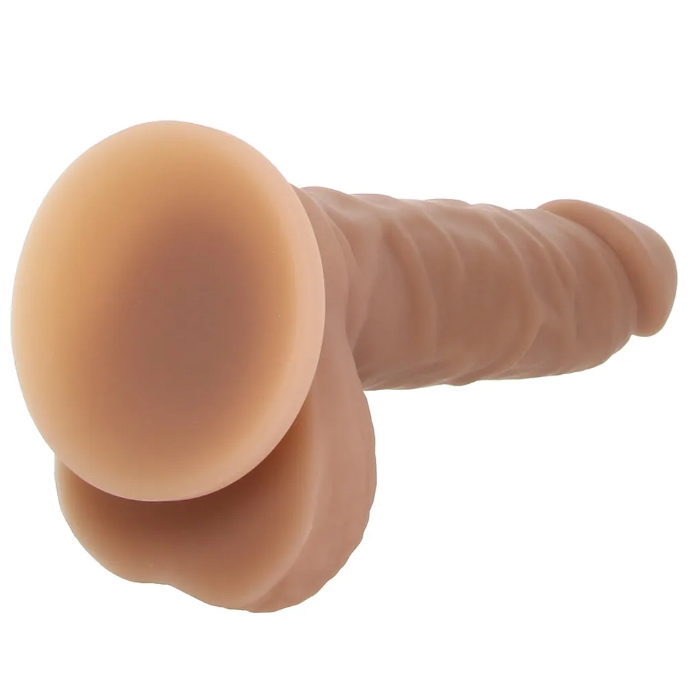 EasyRiders 7 Inch Silicone Dildo with Balls in Tan