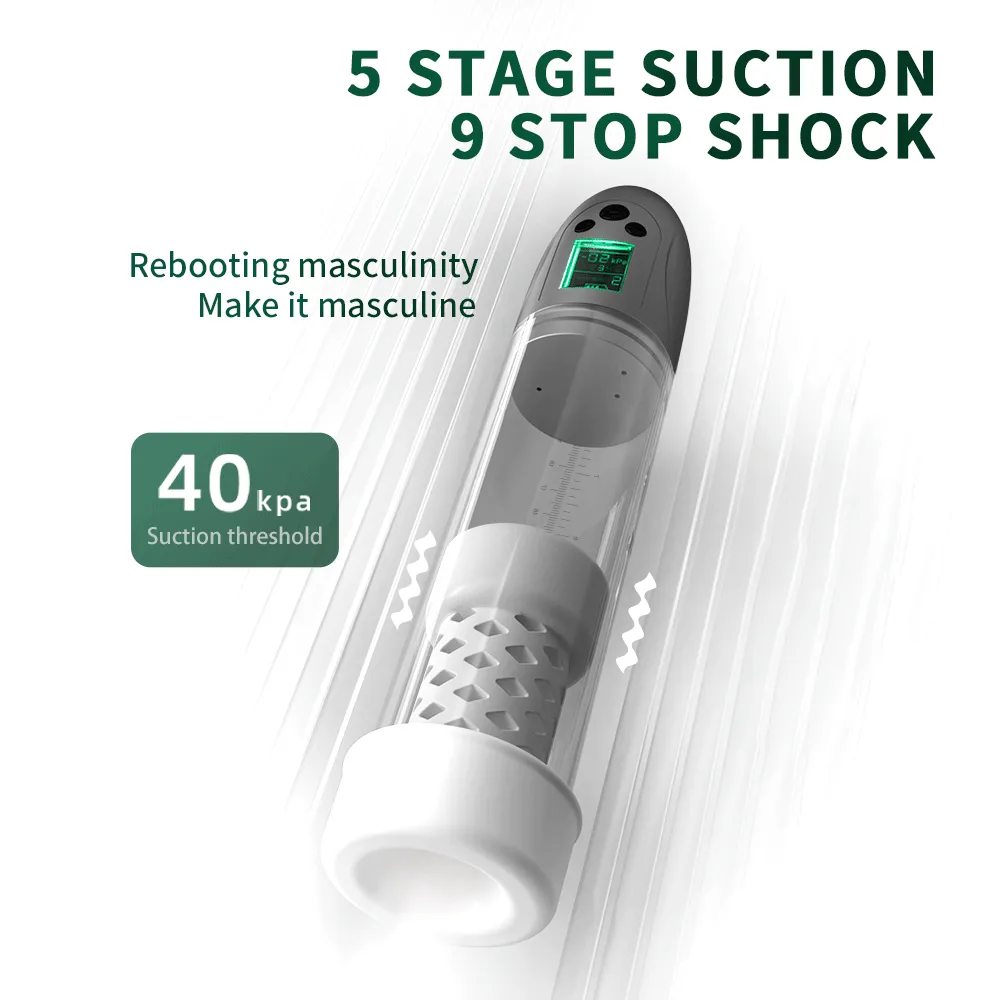 Enhanced Power Vacuum Suction Penis Pump with Detachable Vibrating Sleeve