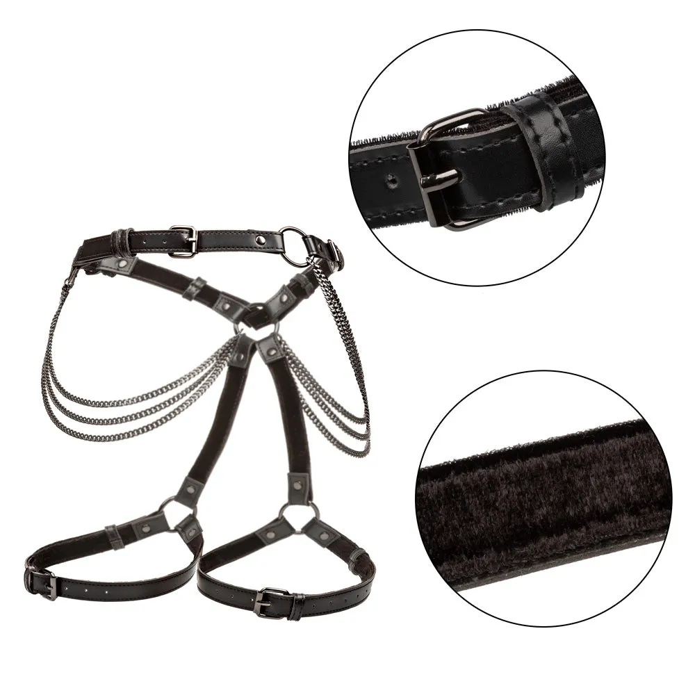 Euphoria Multi Chain Vegan Leather Thigh Harness - Curvy