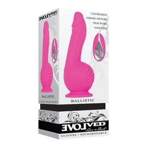 Evolved - Ballistic Silicone Rechargeable Dildo Vibrator 7.5" (Pink)