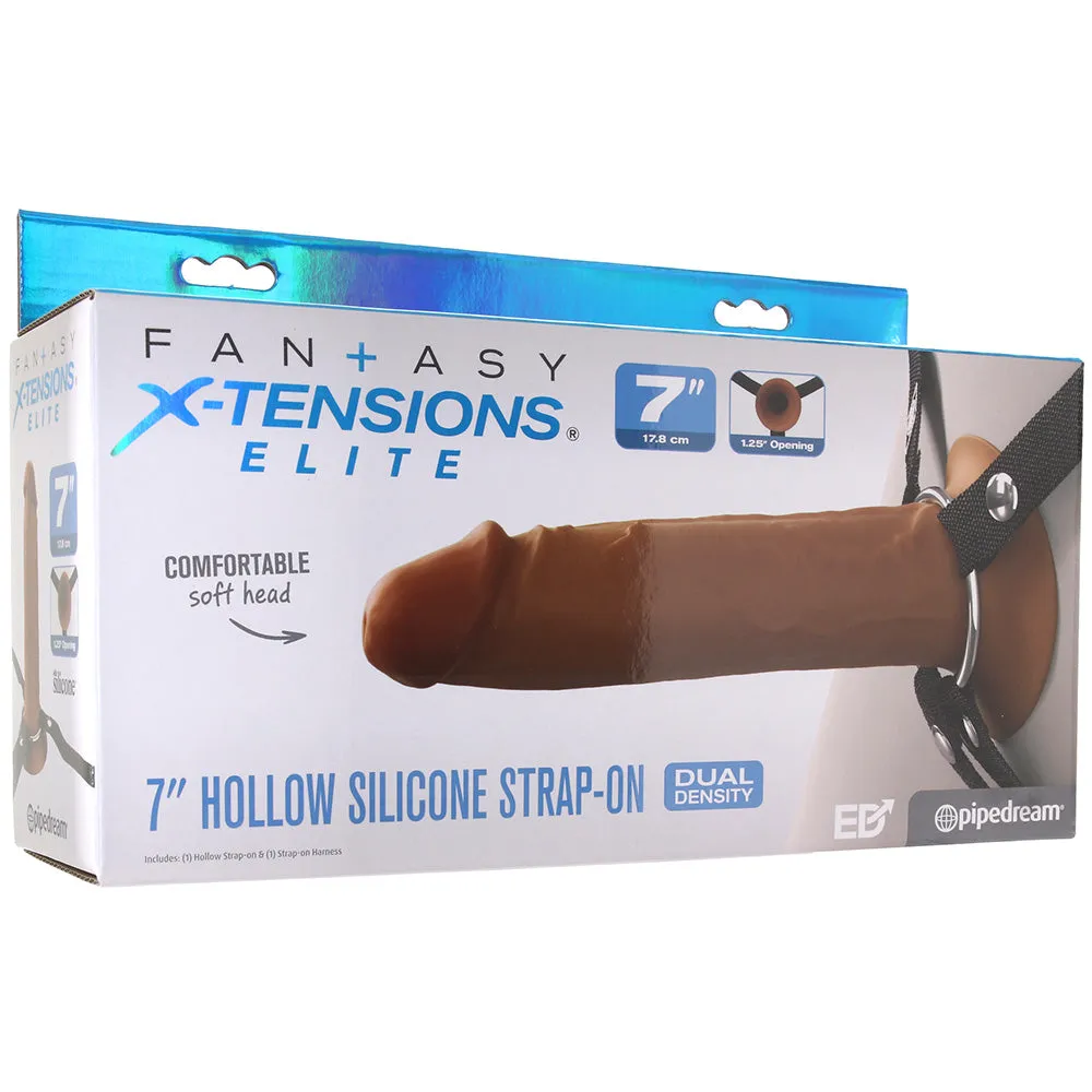 Fantasy X-tensions Elite 7 Inch Hollow Strap-On in Brown