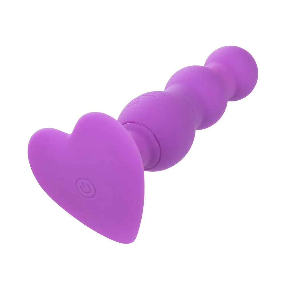 First Time Vibrating Triple Beaded Anal Probe With Heart Base