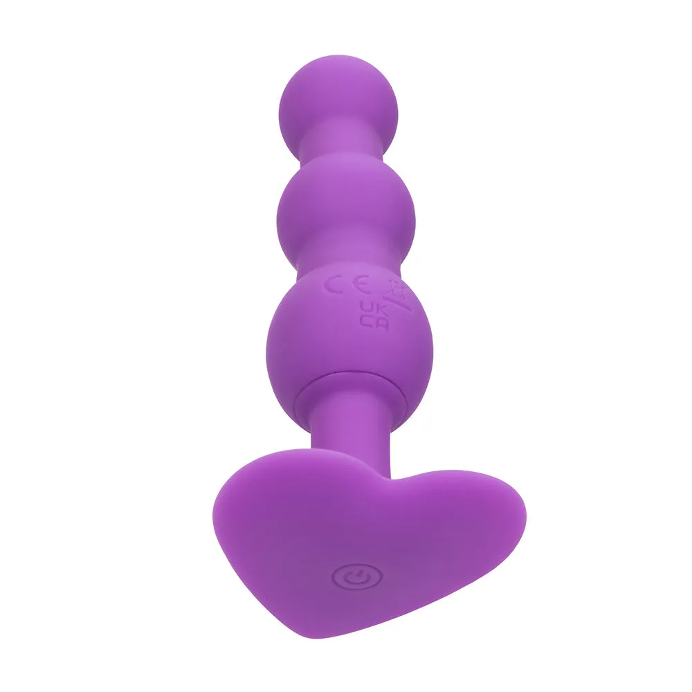 First Time Vibrating Triple Beaded Anal Probe With Heart Base