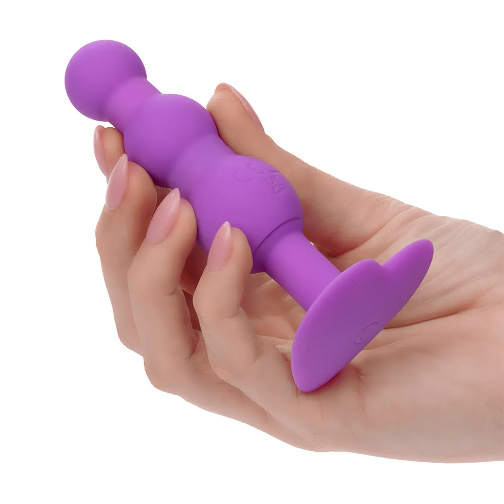 First Time Vibrating Triple Beaded Anal Probe With Heart Base