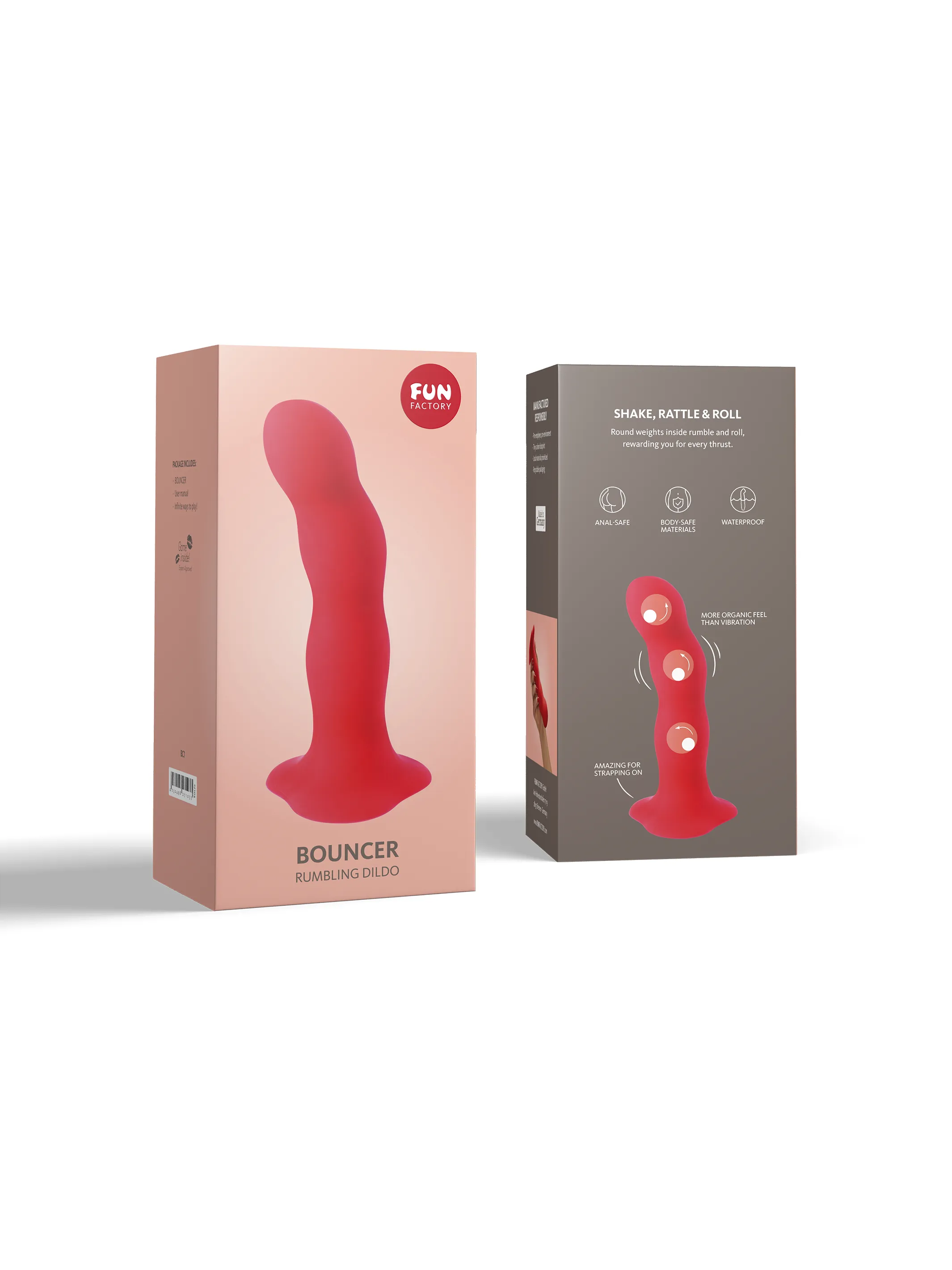 Fun Factory BOUNCER Dildo with Orgasm Balls with free toy bag!