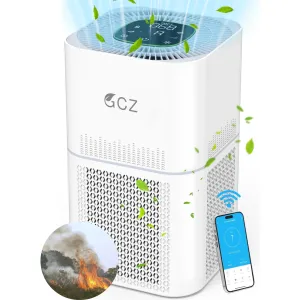 GCZ AP302 390 Sq. ft Smart WiFi HEPA Filter Air Purifier, White