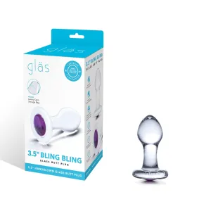 Glas - Bling Bling Glass Butt Plug 3.5" (Clear)