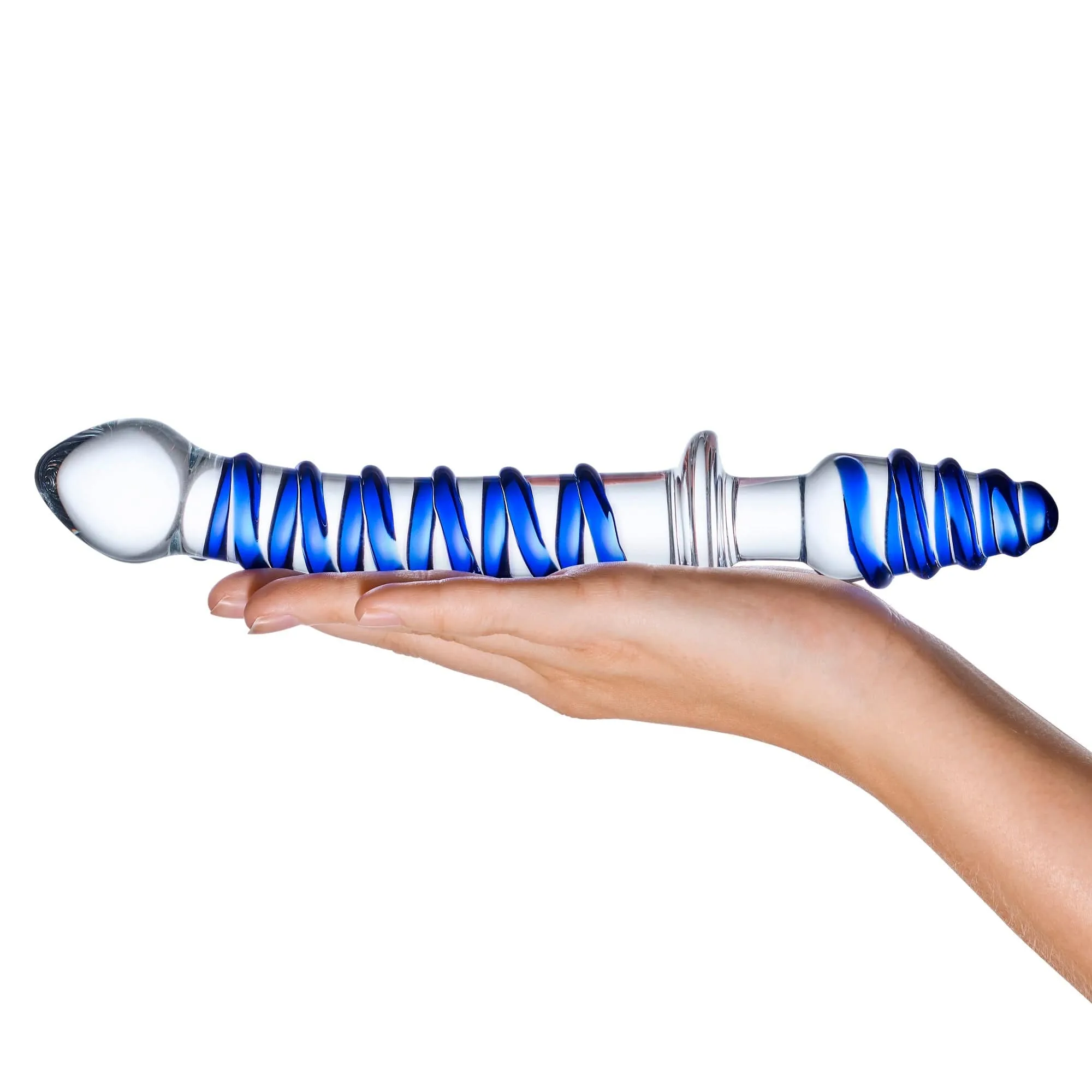 Glas - Mr Swirly Double Ended Glass Dildo and Butt Plug 10" (Clear)