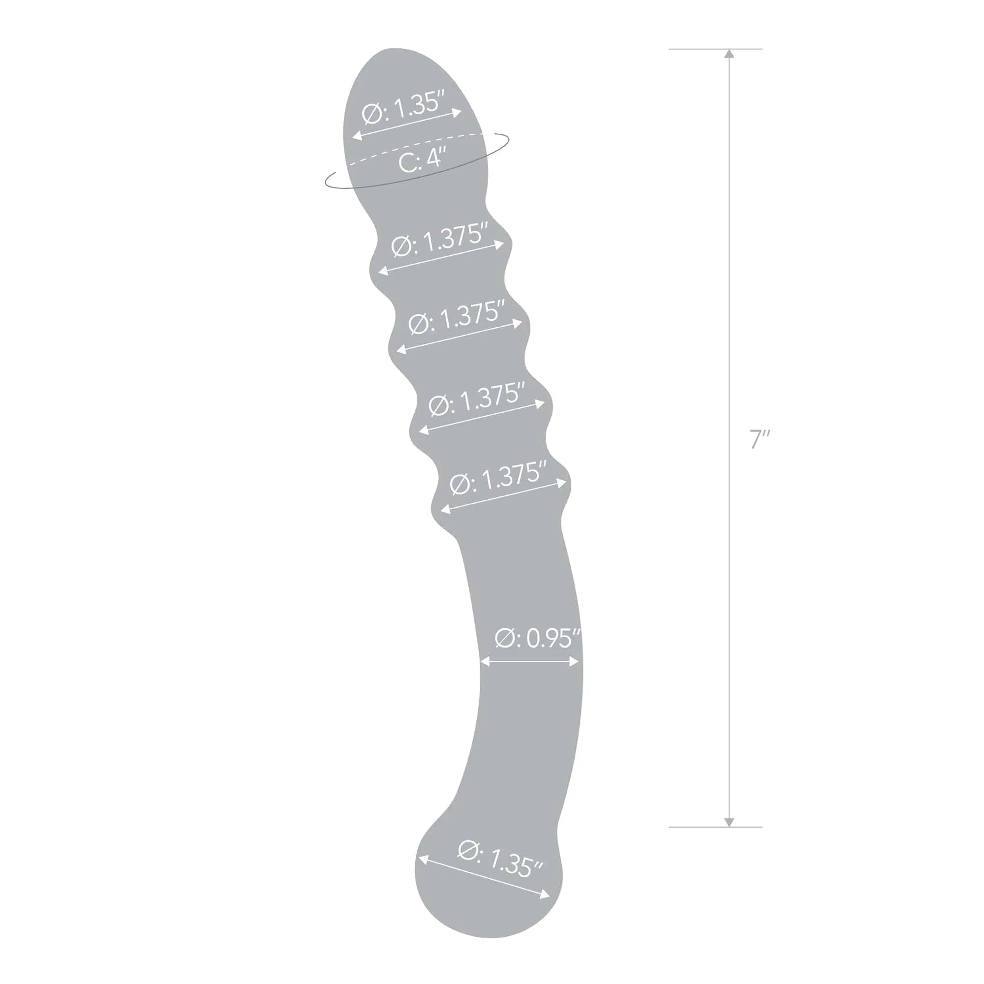 Glas - Purple Rain Ribbed Glass Dildo 9" (Purple)