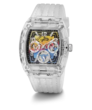 GUESS Mens Clear Multi-function Watch