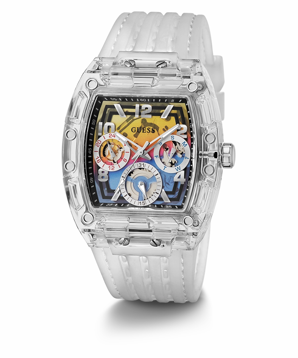 GUESS Mens Clear Multi-function Watch