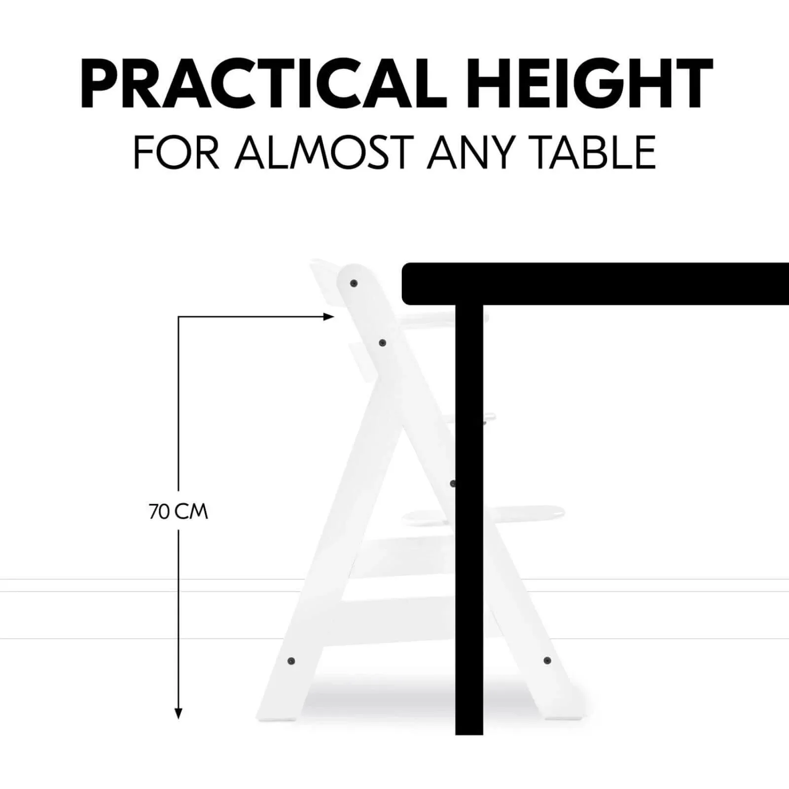 Hauck Alpha  Wooden Highchair - White