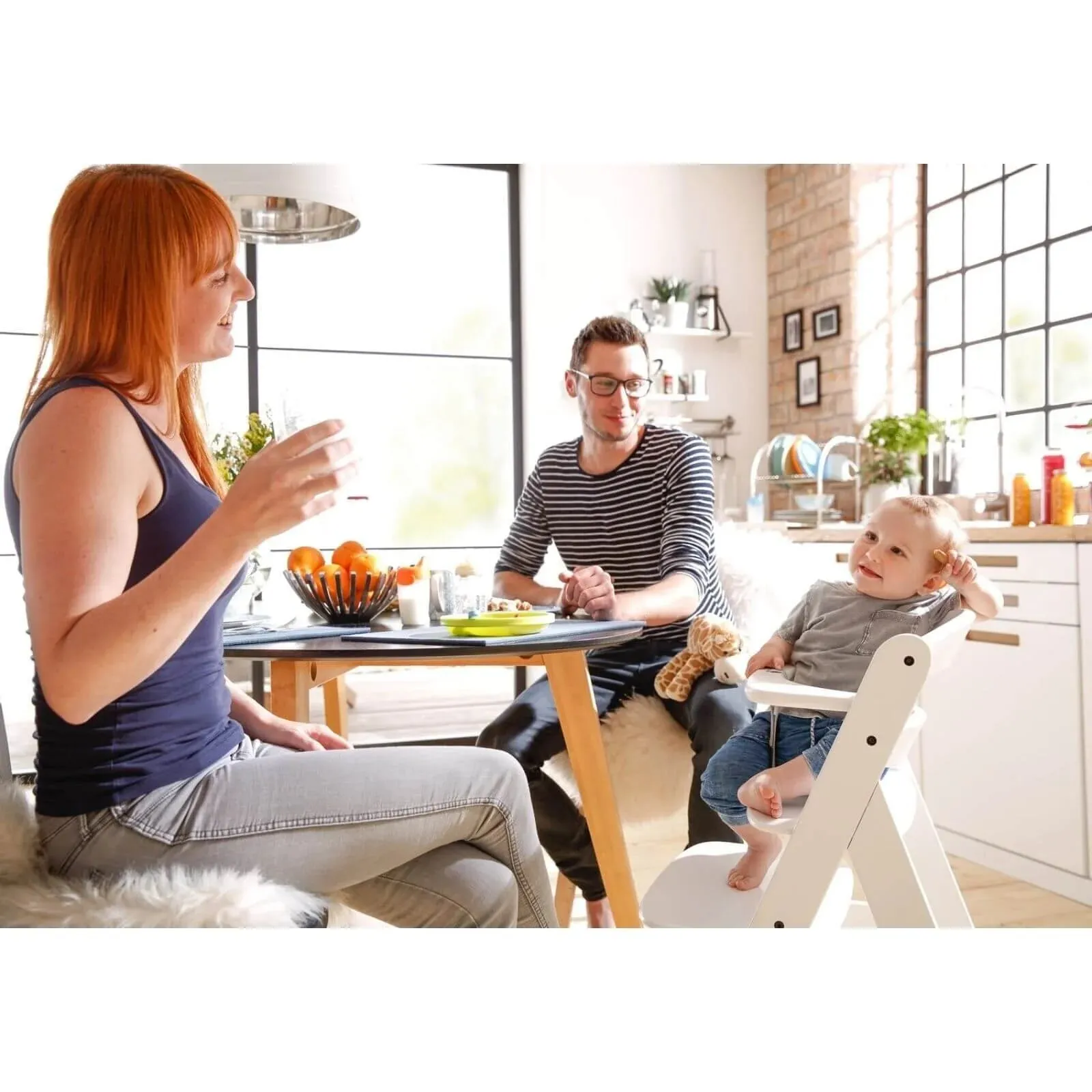 Hauck Alpha  Wooden Highchair - White