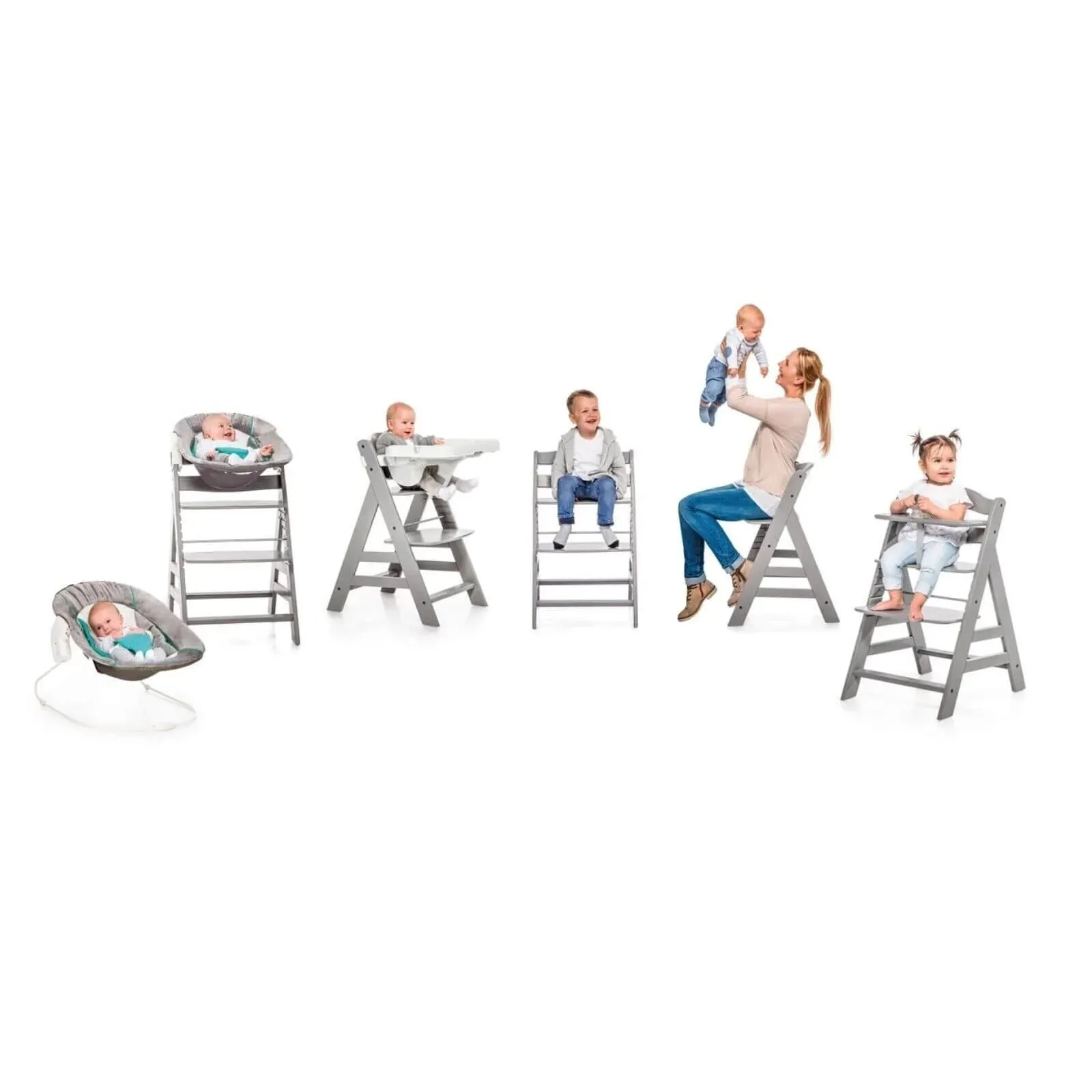 Hauck Alpha  Wooden Highchair - White