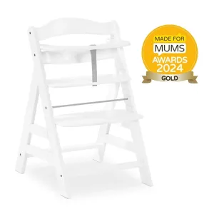 Hauck Alpha  Wooden Highchair - White