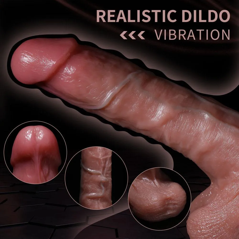 Huge Realistic Dildos Thrusting Dildo Vibrator with 5 Thrusting Modes 9.5" Fake Penis Sex Toys