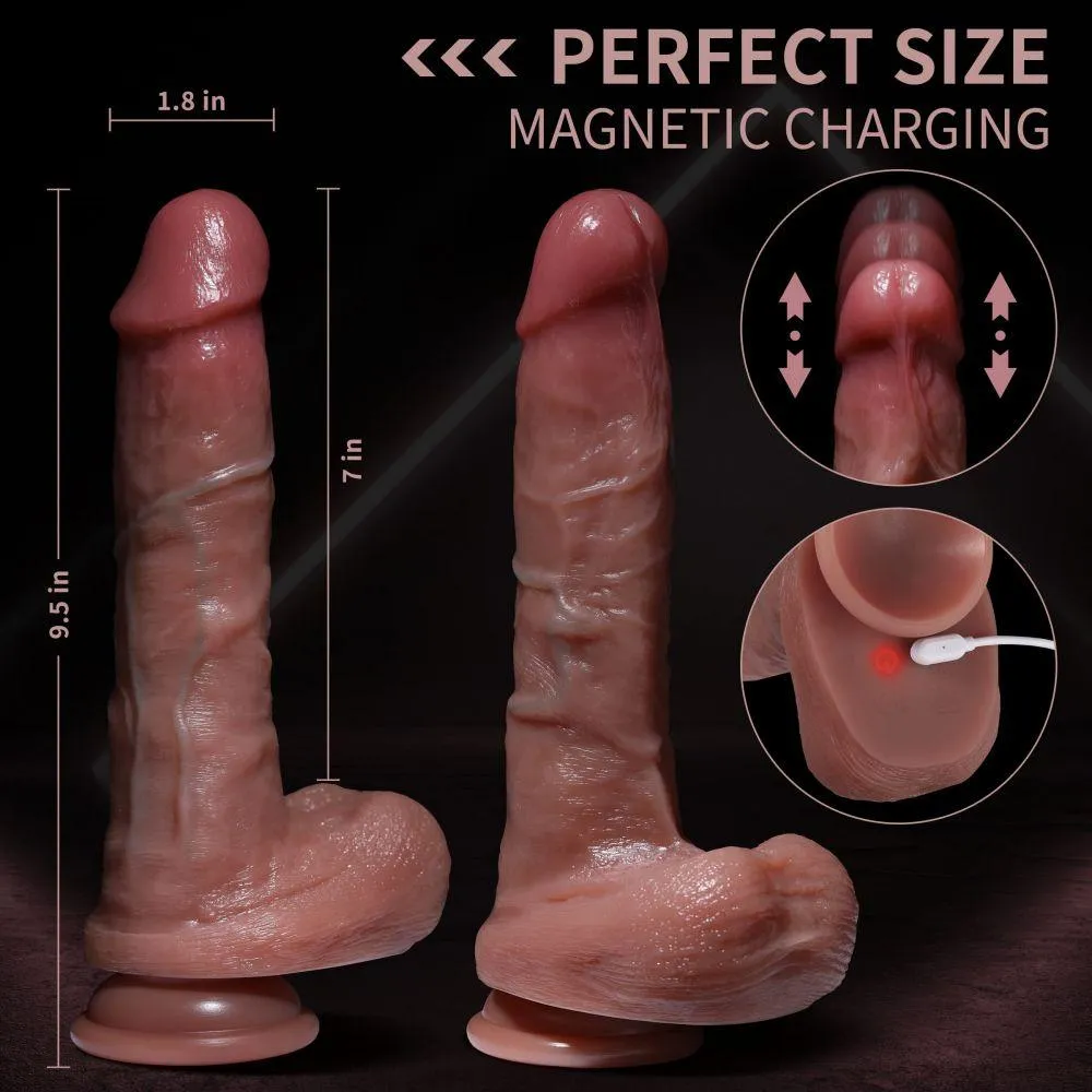 Huge Realistic Dildos Thrusting Dildo Vibrator with 5 Thrusting Modes 9.5" Fake Penis Sex Toys