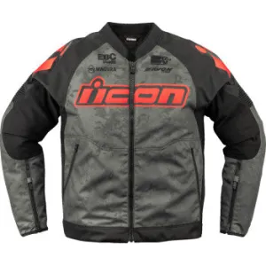 Icon Overlord 3 Magnacross Motorcycle Jacket Gray