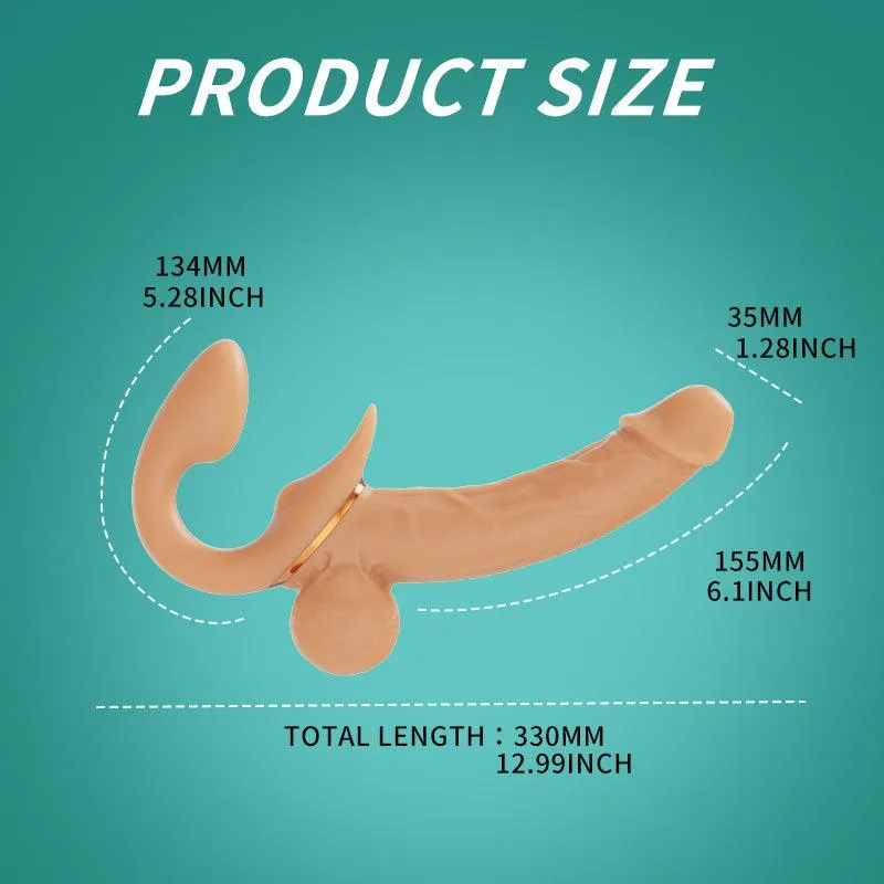 Jessell 9 Vibrating Telescopic Strapless Realistic Dildo Adjustable Double Ended Dildos for Couple Play