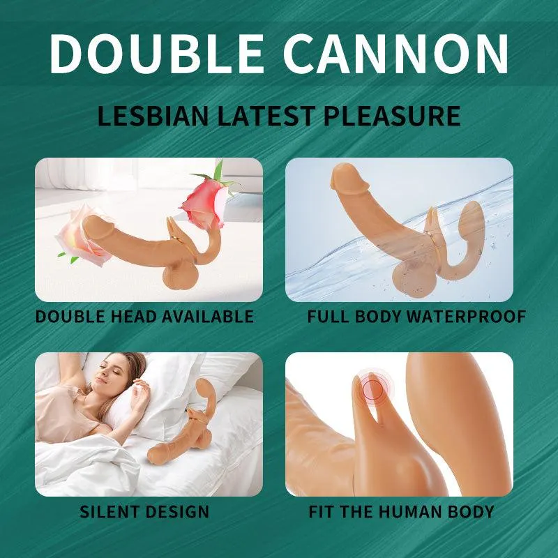 Jessell 9 Vibrating Telescopic Strapless Realistic Dildo Adjustable Double Ended Dildos for Couple Play