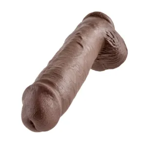 King Cock 11 Inch Cock With Balls - Brown