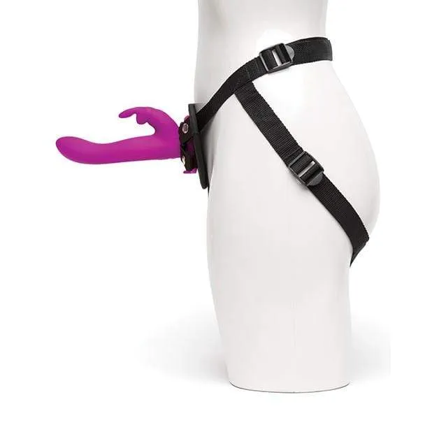 Love Honey - Happy Rabbit Vibrating Strap on Harness Set (Purple)