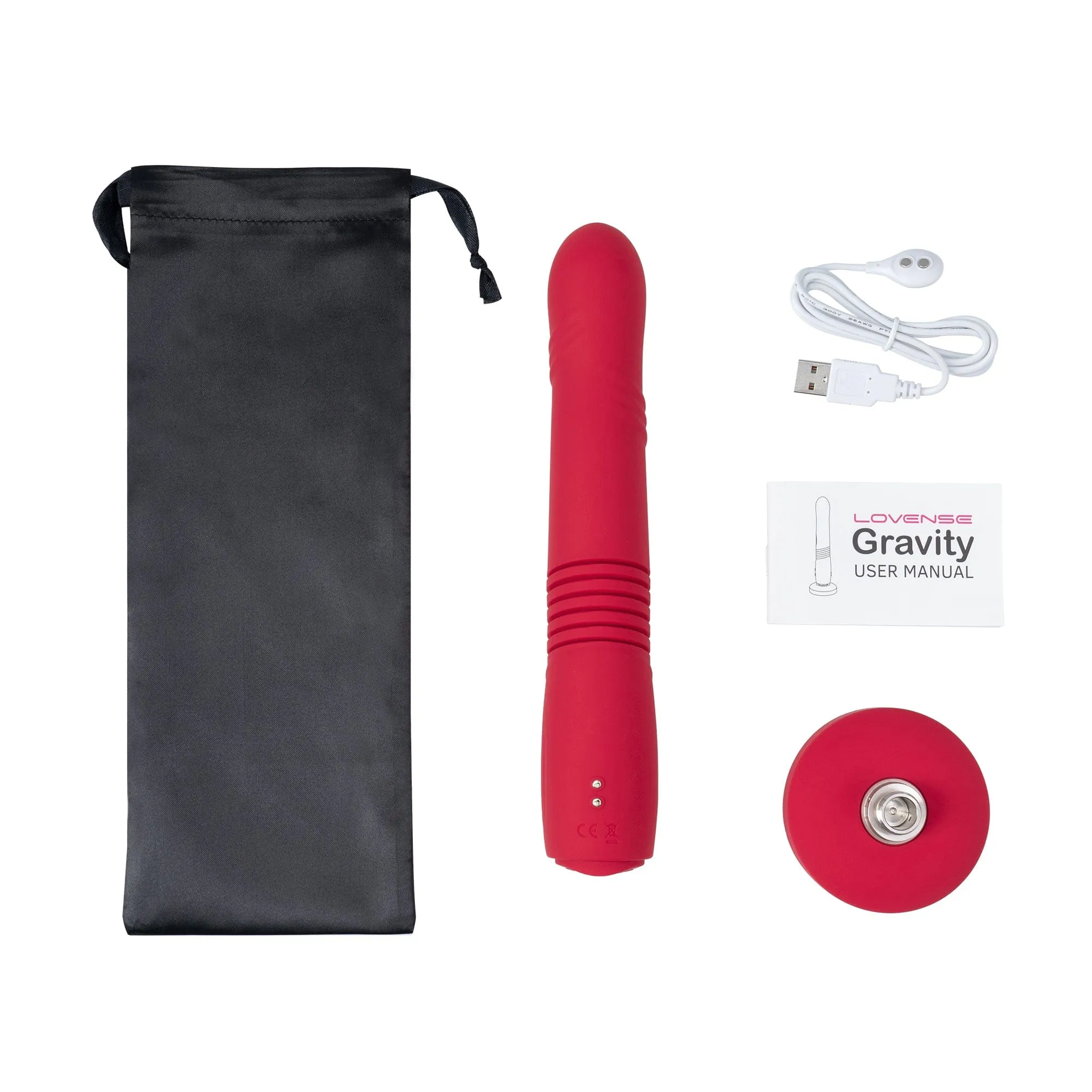 Lovense - Gravity App-Controlled Thrusting Dildo 10" (Red)