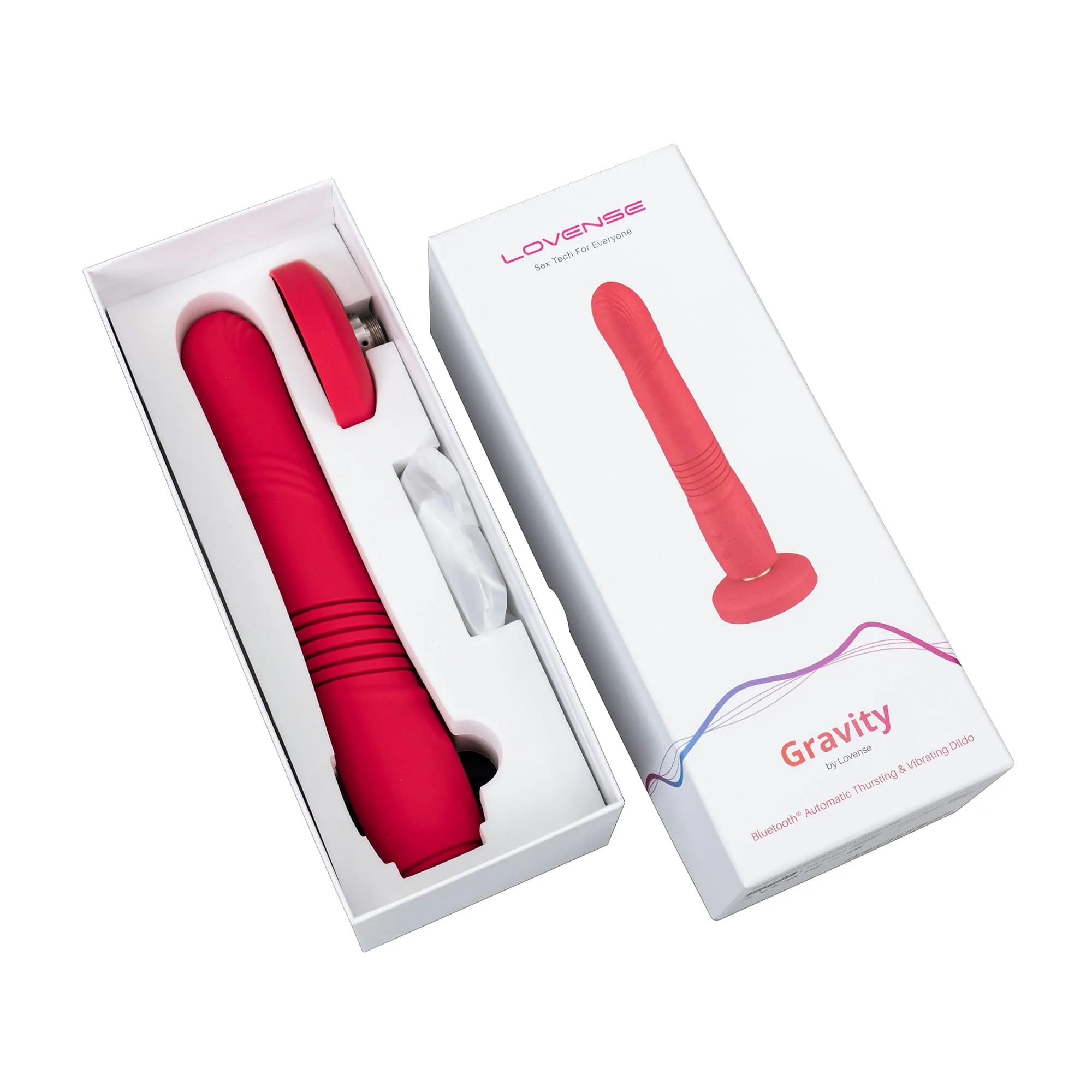Lovense - Gravity App-Controlled Thrusting Dildo 10" (Red)