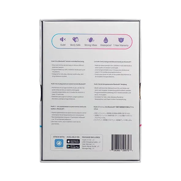 Lovense - Hush 2 App-Controlled Silicone Butt Plug