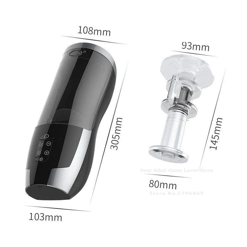 Lurevibe - Heating Piston Airplane Cup Electric Telescopic Full-automatic Masturbator Cup