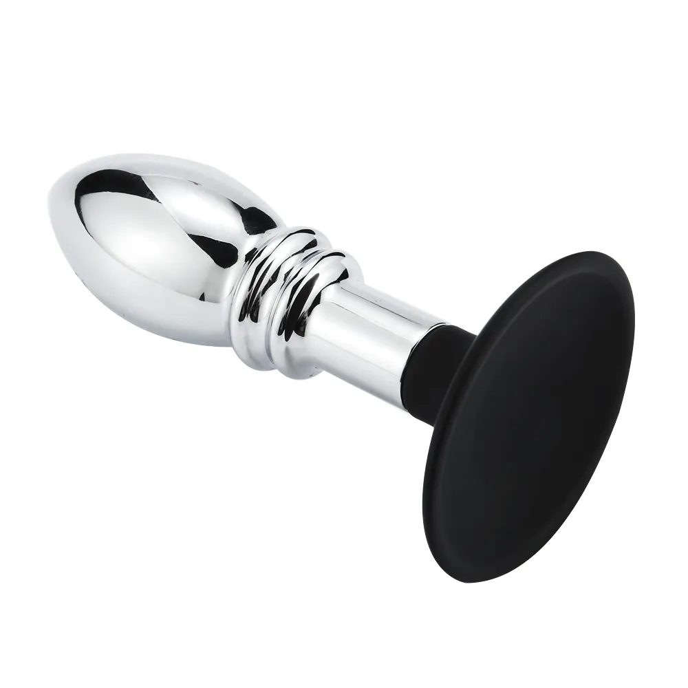 Metal Anal Plug With Silicone Suction Cup or Anchor