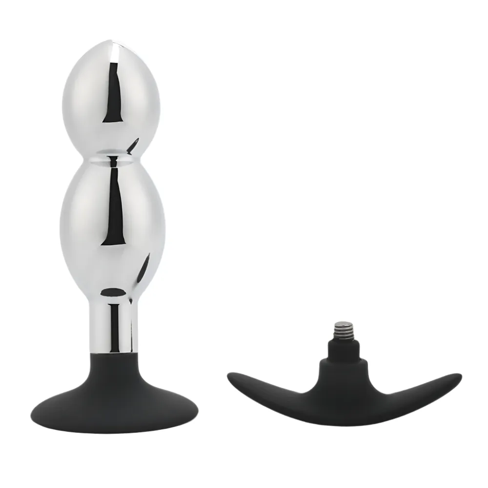 Metal Anal Plug With Silicone Suction Cup or Anchor