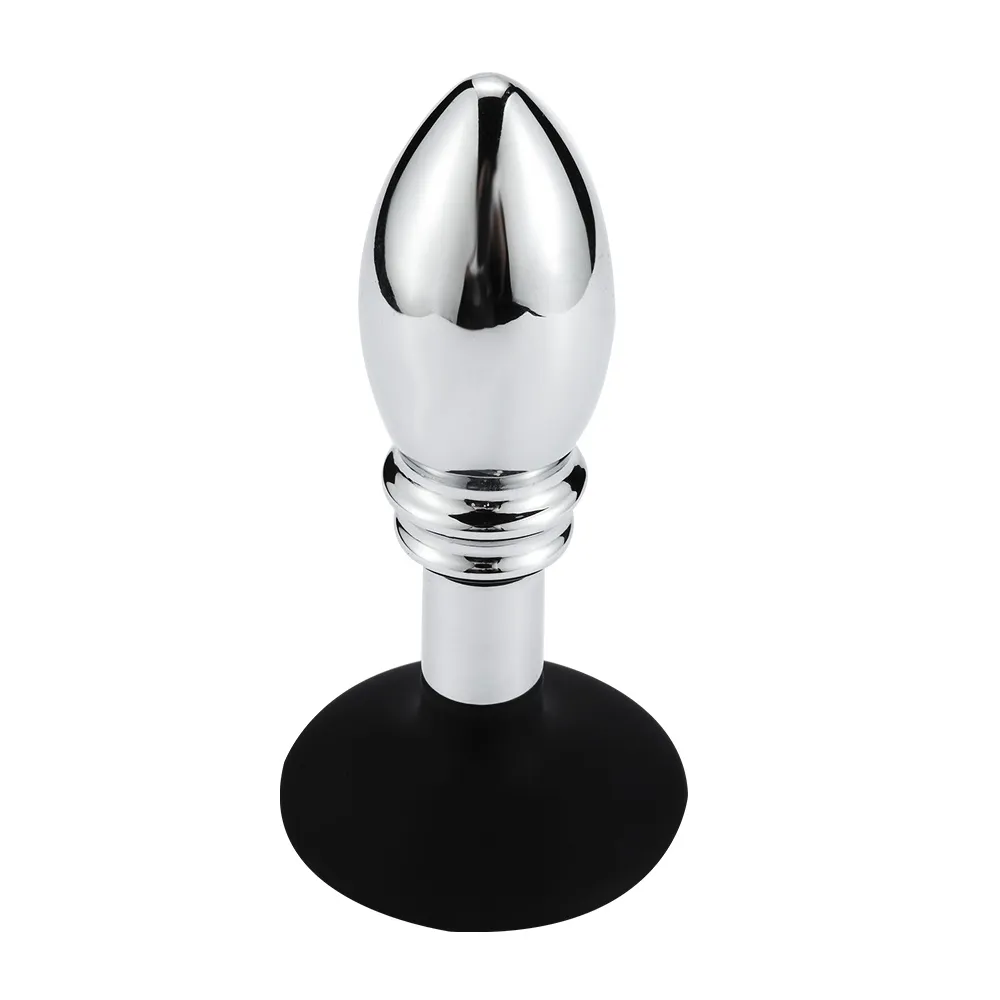 Metal Anal Plug With Silicone Suction Cup or Anchor