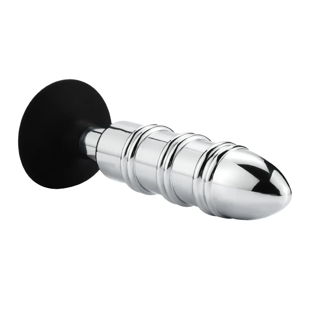 Metal Anal Plug With Silicone Suction Cup or Anchor